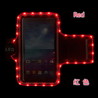 LED Glowing Mobile Phone Arm Bag Brassard Case Arm Sleeve Sports Running Phone Holder LED Light Up Bracelet Halloween Party LED