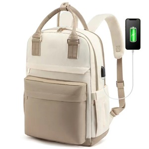Oxford Waterproof Zipper Outdoor USB Anti-Theft Softback <b>Laptop</b> <b>Backpack</b> Physiological Curve Back Geometric Unisex Fashionable - Product Image 1