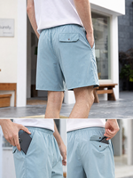 Vente en gros personnalisé 100% nylon tissu tissé doublure en maille double couche séchage rapide élastique cordon de serrage taille shorts décontractés pour hommes en plein air