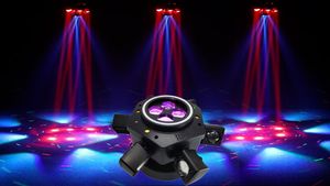 Lampu Panggung <span class=keywords><strong>Laser</strong></span> Disko Bee Eye 4 in 1 <span class=keywords><strong>Mini</strong></span> Moving Head 6 Arm Putih & Emas Berkualitas Tinggi dengan Strobe <span class=keywords><strong>Light</strong></span> - Product Image 3