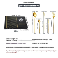 Ensemble de 30 couverts élégants en acier inoxydable finition miroir avec boîte cadeau pour restaurant, mariage, dîner