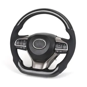 Custom Leather Carbon Fiber Steering Wheel For Toyota LC79 LC120 LC300 Land Cruiser 70 79 100 200 300 Vitz Tacoma Lexus Ls460