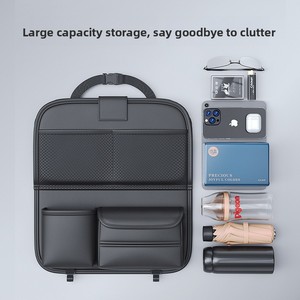 Opvouwbare lederen autostoel-organizer met klein tafeltje, onmisbare accessoire voor de achterbank - Product Image 3