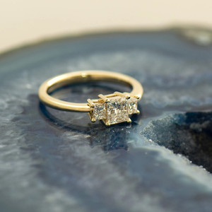 Princess Cut Lab Created Three Stone <b>Diamond</b> <b>Ring</b> Sterling Silver Wedding Gift Bulk Product - Product Image 6