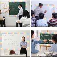 Bordure de tableau d'affichage en forme d'éventail multicolore arc-en-ciel, rouleau décoratif pour l'école, la salle de classe, le bureau, la table et les murs