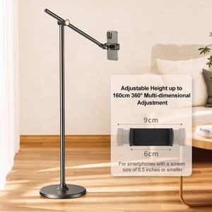 SMONAMA Universal ajustable tableta teléfono soporte de suelo giratorio Metal soporte de teléfono móvil para transmisión en vivo cama perezosa nuevo - Product Image 4