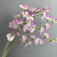 Tiges de fleurs artificielles de pois lilas en soie rose pour la décoration de la maison, des mariages et des fêtes