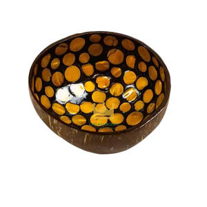 Bol en laque de coco léger, durable et écologique, incrusté de nacre, idéal pour la vaisselle – Prix de gros - Product Image 1