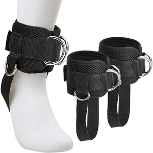 Men Women Neoprene Breathable Kickbacks Glute Leg Workout Strong Hook Loop Custom Logo D Ring <strong>Ankle</strong> Foot <strong>Straps</strong> for <strong>Cable</strong> - Product Image 4