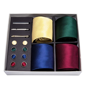 Китайские мужские галстуки 3 шт., коллекция жаккардовых тканых галстуков + подарочная коробка - Product Image 5