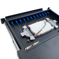 La caja de terminales de fibra óptica ODF extraíble totalmente equipada admite 12/24/48 núcleos con coletas, conectores FC/SC/LC/ST