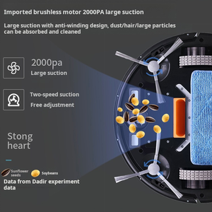 Robot aspirateur intelligent avec application connectée, retour automatique à la station de charge, nettoie et aspire en même temps - Product Image 6