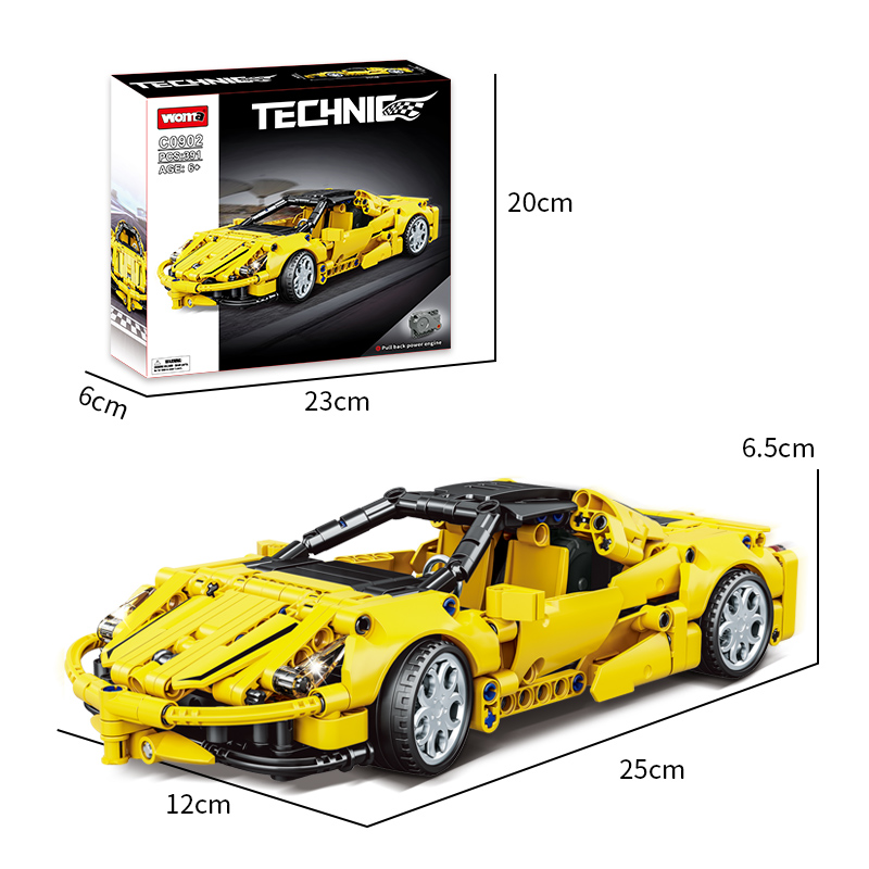 Woma Toys C0902 CPSIA, сборка технических игрушек, гоночный спортивный автомобиль, набор строительных блоков, набор автомобилей, игрушечный автомобиль