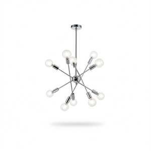 Modern 10-Light Sputnik Chandelier <b>Chrome</b> Adjustable Arms <b>Pendant</b> <b>Lighting</b> for Living Room - Product Image 1