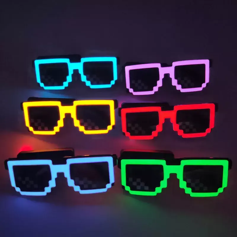 Newest EL Backlight Wireless Flashing Glasses Mosaic Led Party Colorful Panel Rave Glasses for Christmas