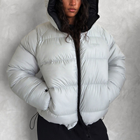 Veste matelassée personnalisée pour homme, coupe oversize, avec fermeture éclair, style court, en duvet, pour l'hiver
