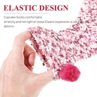 Chaussettes d'hiver respirantes pelucheuses Cupcake Elastic Design Cadeaux d'anniversaire et de Noël parfaits dans un sac d'emballage
