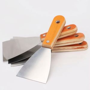 Couteau à mastic en acier inoxydable avec manche en bois, spatule de remplissage, décapant de papier peint, outil de <span class=keywords><strong>peinture</strong></span> pour la construction, pelle à plâtre, <span class=keywords><strong>raclette</strong></span> - Product Image 4