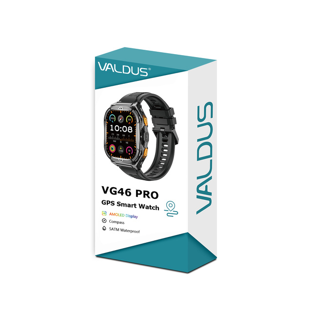 VALDUS Support GPS Multi Sports Mode Bluetooth Calling Smartwatch 1.96 Inch AMOLED Round Screen VG46 Pro Waterproof Smart Watch