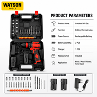 Ensemble de perceuses sans fil OEM ODM, perceuse électrique à batterie au lithium, kit de tournevis avec 2 batteries, chargeur et accessoires