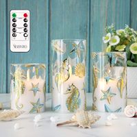 Bougies nautiques sans flamme, étoiles de mer, hippocampes, à piles, télécommandées, pour chambre, fête, Noël, Diwali, océan, été, écologiques, 3D