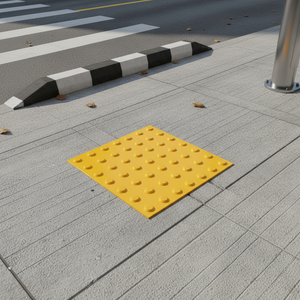Yellow TPU Disabled Tracking Tactile Paving 40x40 cm Dotted Surface <b>Safety</b> ILT9006 Handicapped Ileritraffic Made in Turkey - Product Image 3