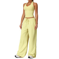 MAYYOUNG Grosir Kustom Pakaian Olahraga Wanita Ramah Lingkungan Celana Panjang Senam Atasan Crop Top Yoga Setelan 2 Potong Pakaian Olahraga Bermotif untuk Musim Dingin