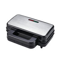 Machine à sandwich électrique 2 tranches détachable avec plaques en plastique antiadhésives, indicateur lumineux de température froide, usage domestique
