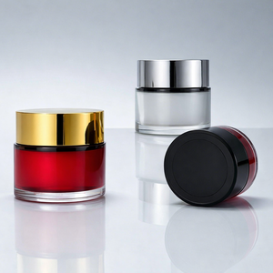 Pot en verre givré pour crème cosmétique pour le visage de 100 ml avec logo personnalisé, couvercle en plastique durable, crème hydratante pour les soins de la peau - Product Image 3