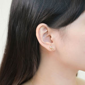 ต่างหูเพชรทรงแฟนซีสไตล์วินเทจโบราณคุณภาพสูง ทองคำแท้ 18K สีเหลือง ประดับเพชรธรรมชาติ สำหรับสุภาพสตรี สวมใส่ได้ทุกวัน - Product Image 4