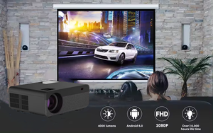 Q6 HTP OEM ODM Native 1080P Full HD 4K สูง400ลูเมนต์สแตนด์เดอร์โยนวิดีโอภาพยนตร์ LED บ้านโปรเจคเตอร์ LCD 4K Q6 Lumens proec - Product Image 3