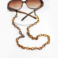 Porte-chaîne de lunettes de soleil en acétate de cellulose, breloque colorée, résine sans écart, coquille de tortue, accessoires et chaîne de lunettes