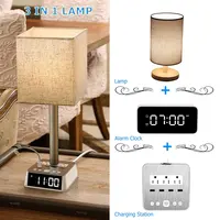 Hotel LED Desk Lamp with Cube Alarm Clock