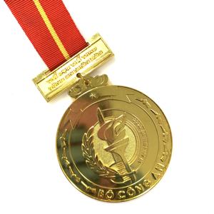Benutzer definierte 3D <span class=keywords><strong>Vietnam</strong></span> Gedenk medaille Doppelseitige Fackel medaille aus Aluminium druckguss mit Banner - Product Image 1