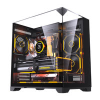 Boîtier d'ordinateur Lovingcool Black Myth Wukong ATX en verre trempé, logo personnalisé, ventilateur RVB, tours de jeu colorées avec PC