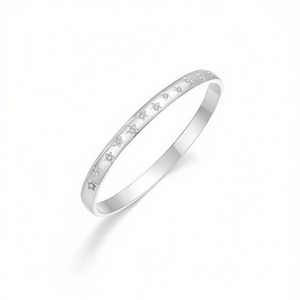 Amy Amy Fashion <b>Bangle</b> B1113 <b>Silver</b> Plated Star Pattern Women's <b>Bracelet</b> Gift Jewelry Classic Style - Product Image 3