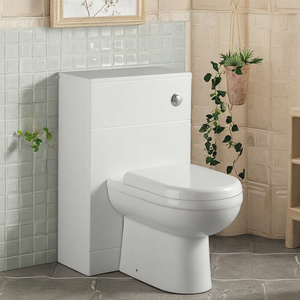 Phấn trắng truyền thống trở lại tường nhà vệ sinh đơn vị bao gồm giấu Phễu thoát nước 3/6L kép Flush mềm đóng ghế kích thước đầy đủ tủ - Product Image 5