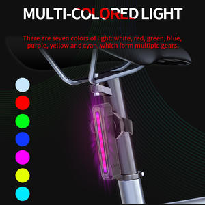 Feu arrière de vélo intelligent Q14 avec capteur, LED rechargeable par USB, étanche IPX4, lumière nocturne multicolore - Product Image 3