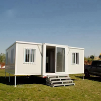 Villa conteneur préfabriquée extensible et portable, 2 chambres, maisons préfabriquées isolées contre le vent, 60 mètres carrés, maison préfabriquée