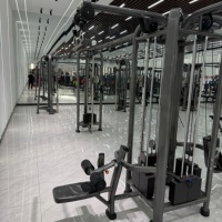 Appareil de musculation multifonctionnel 5 stations avec croisement de câbles, barre de traction et presse triceps, équipement de fitness commercial CE ISO