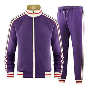 Ensemble de survêtements classiques décontractés pour hommes, veste et pantalon à manches longues avec fermeture éclair intégrale, tenue 2 pièces - Product Image 6