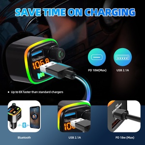 <span class=keywords><strong>Bluetooth</strong></span> xe Kit rảnh tay QC3.0 USB Loại C PD 18W xe sạc đài phát thanh âm thanh <span class=keywords><strong>Bluetooth</strong></span> MP3 FM Transmitter xe Mp3 Máy nghe nhạc - Product Image 3
