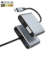 5in1 USB 3.0 hdmi hub Répartiteur USB de données ultra-mince avec 4KHDMI VGA USB PD65W Audio Laptop Surface Pro PS4 Drive Flash Drive