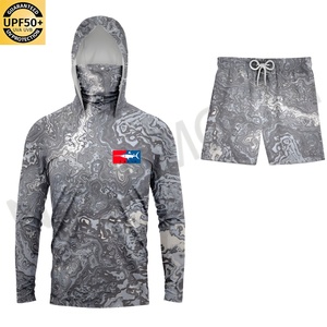 Mens Quick Dry Camo Fishing Hoodie Custom UPF50+ AntiUV Long Sleeve Shirt Outdoor Gear - Product Image 2