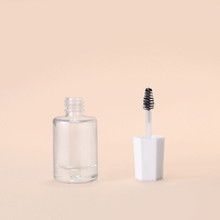 Flacon de vernis à ongles en plastique transparent de 11 ml avec bouchon à brosse spirale, étanche et vide