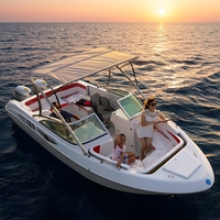 Yacht de luxe de 6,2 m (21 pieds) avec moteur hors-bord 4 temps, bateau de pêche rapide pour sports nautiques, 7 passagers, certificat CE, personnalisation des couleurs