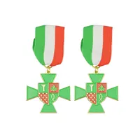St Benedict Colored Fiesta War Medal, 3D Army with Insert