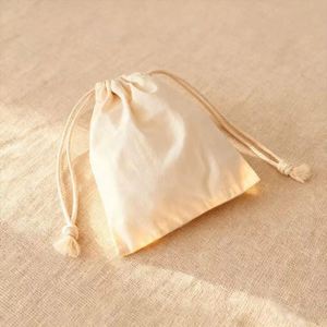 Wholesale Cotton Canvas <b>Drawstring</b> Bag Eco-friendly Cotton Gift Packaging <b>Pouch</b> with Double Strings - Product Image 5