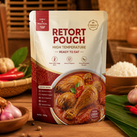 Sachet Doypack Retortable Personnalisé avec Feuille d'Aluminium, Haute Barrière, pour Emballage Alimentaire