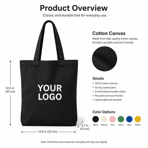 Sac fourre-tout en toile 100% coton avec logo personnalisé, réutilisable, pour le shopping, disponible en plusieurs tailles et couleurs, pour la promotion en détail - Product Image 4